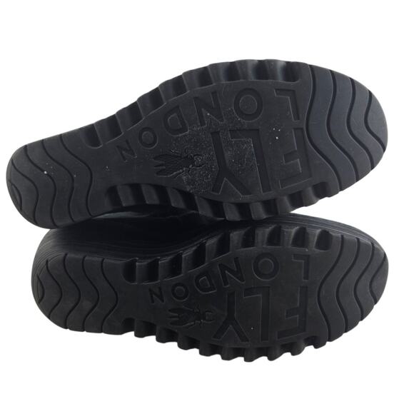 Fly London Yegi Wedge Ankle Boots Womens 6.5 7 37 Black Suede Slouchy Platform - Picture 8 of 10